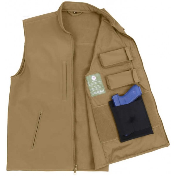 Rothco Concealed Carry Soft Shell Vest Khaki