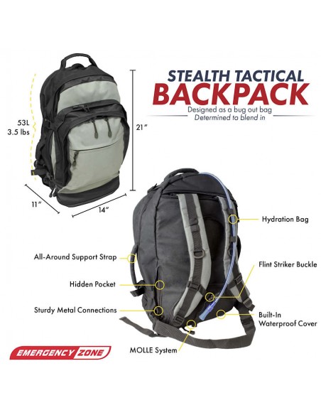 Stealth Tactical Backpack with Hydration Bladder