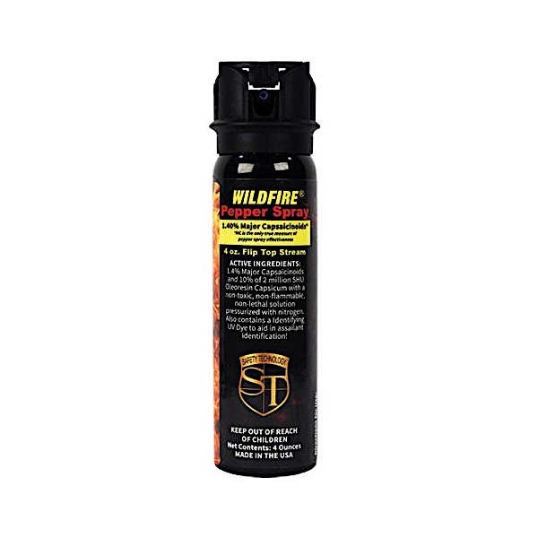 Wildfire 1.4% MC 4 oz Pepper Spray with Flip Top Actuator
