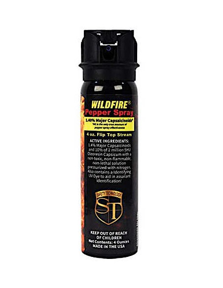Wildfire 1.4% MC 4 oz Pepper Spray with Flip Top Actuator