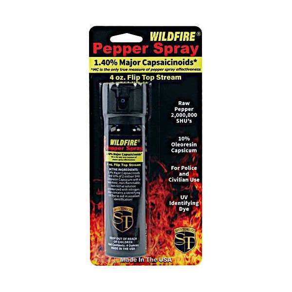 Wildfire 1.4% MC 4 oz Pepper Spray with Flip Top Actuator