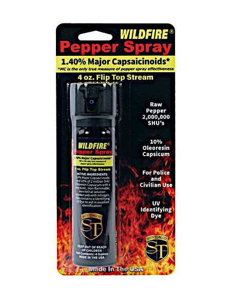 Wildfire 1.4% MC 4 oz Pepper Spray with Flip Top Actuator