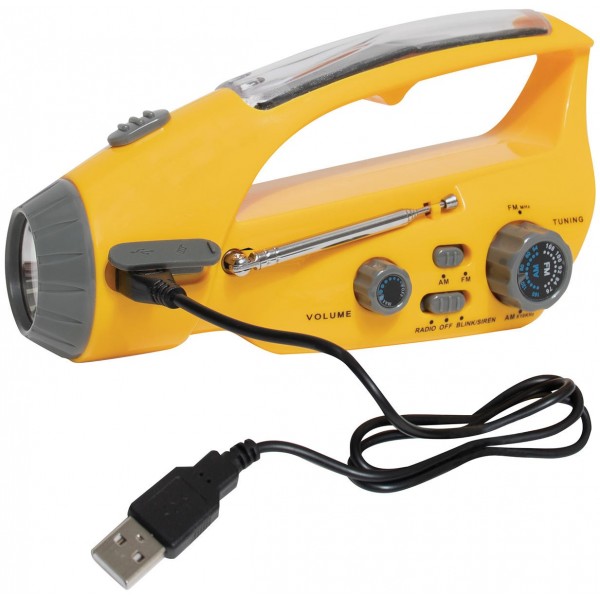 Rothco Solar Wind Up Flashlight with AM/FM Radio
