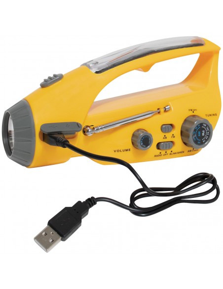 Rothco Solar Wind Up Flashlight with AM/FM Radio