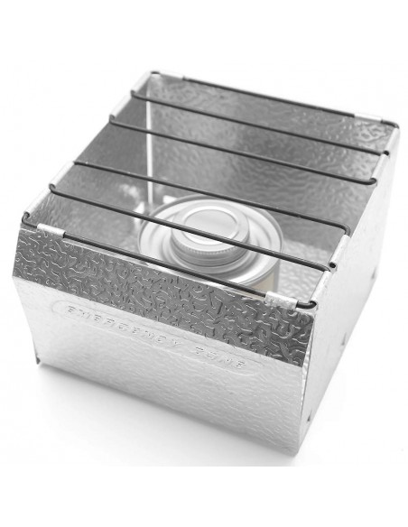 Fold Flat Aluminum Stove with 4 StableHeat Fuel Cells (2 Wick)