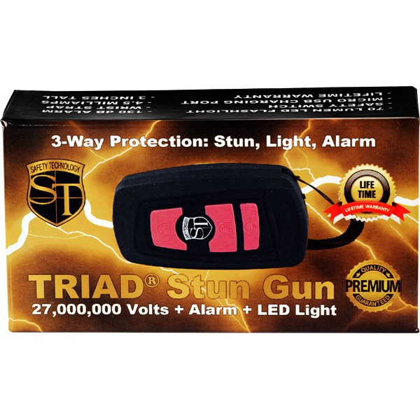 Triad 3-in-1 27 Million Volt Mini Stun Gun Pink Packaging