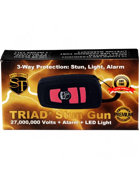 Triad 3-in-1 27 Million Volt Mini Stun Gun Pink Packaging