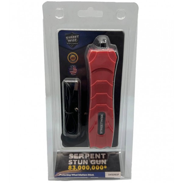 Serpent Stun Gun 83 Million Volts with Disable Pin & Window Breaker Pink Style