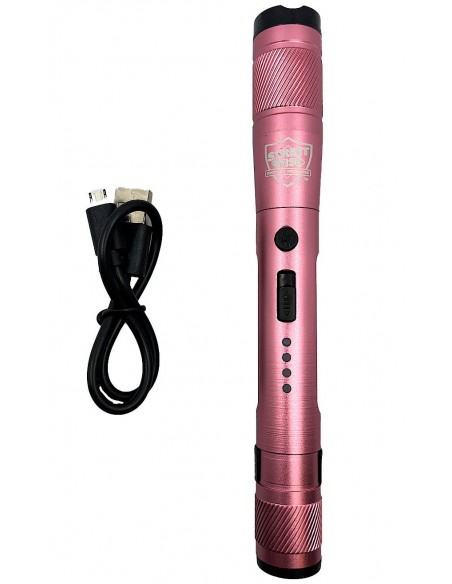 Pink Streetlight Rechargeable Stun Gun Flashlight 84 Million Volts