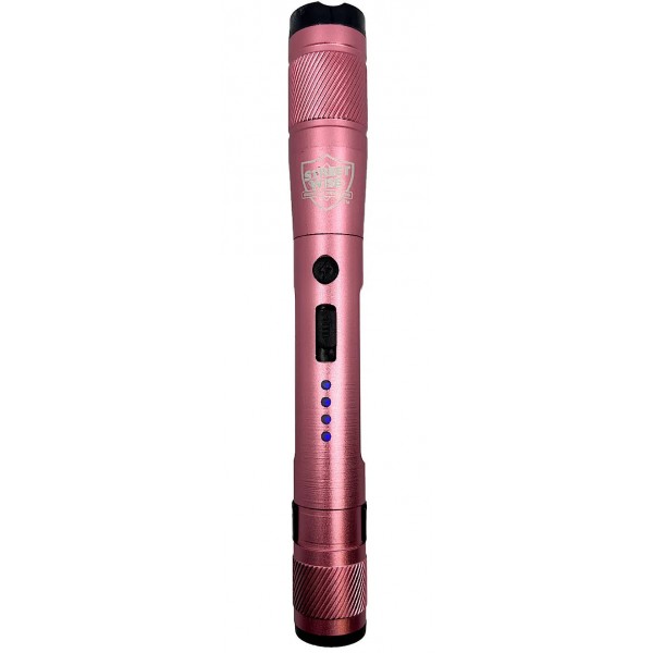 Pink Streetlight Rechargeable Stun Gun Flashlight 84 Million Volts