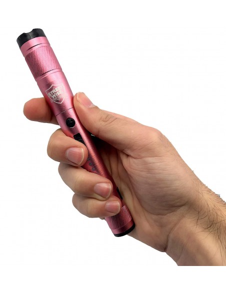 Pink Streetlight Rechargeable Stun Gun Flashlight 84 Million Volts