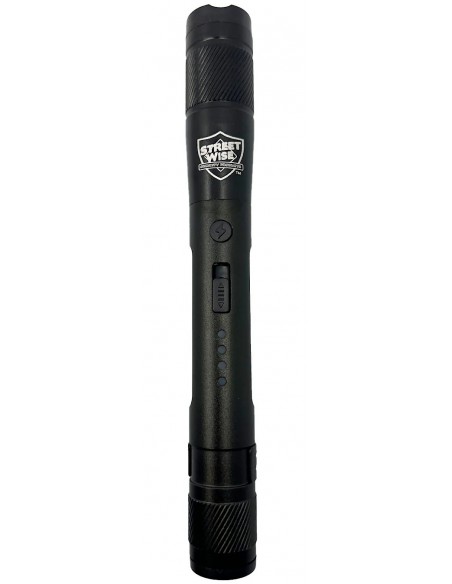 Black Streetlight Rechargeable Stun Gun Flashlight 84 Million Volts
