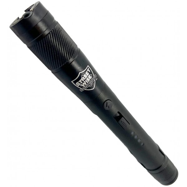 Black Streetlight Rechargeable Stun Gun Flashlight 84 Million Volts