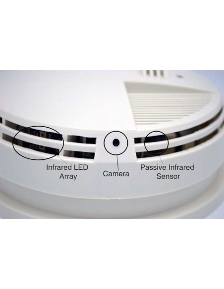 Zone Shield 4K Camera Night Vision Smoke Detector DVR Side View