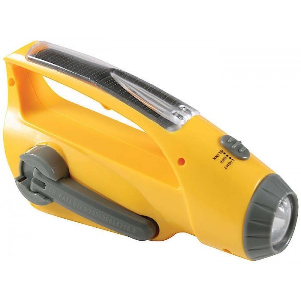Rothco Solar and Wind Up Flashlight with Radio