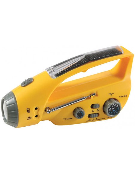 Rothco Solar and Wind Up Flashlight with Radio