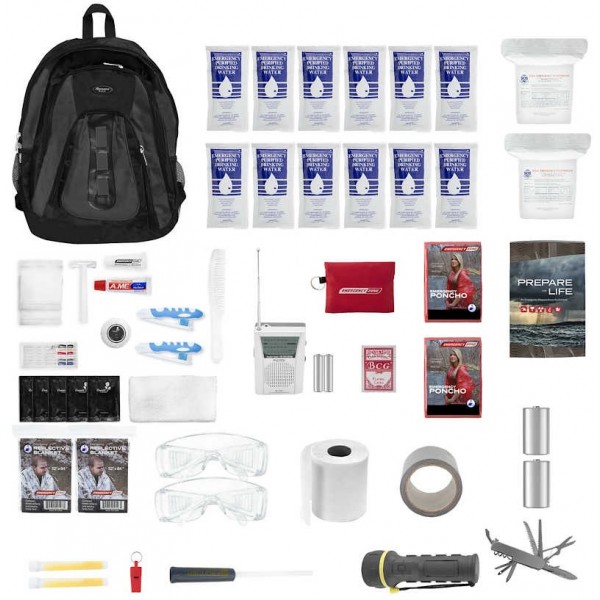 2 Person Essentials Emergency Survival Kit with Backpack (72+ Hours)