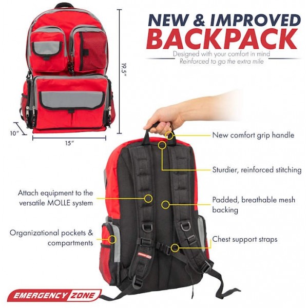 2 Person Family Prep Emergency Survival Kit with Backpack